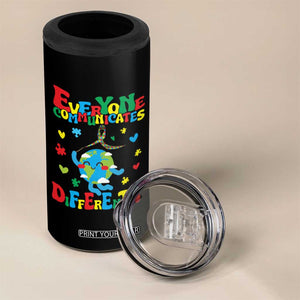 Autism Awareness 4 in 1 Can Cooler Tumbler Everyone Communicates Different Puzzle Cute Earth TS09 Print Your Wear