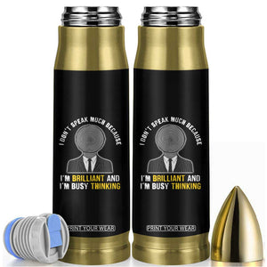 Autism Awareness Bullet Tumbler I Don't Speak Much Because I'm Brilliant And I'm Busy Thinking Autistic Aesthetic Maze Man TS09 Black Print Your Wear