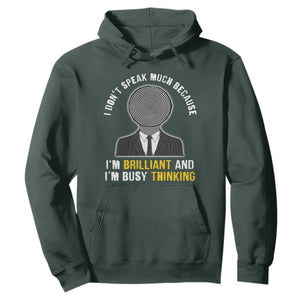 Autism Awareness Hoodie I Don't Speak Much Because I'm Brilliant And I'm Busy Thinking Autistic Aesthetic Maze Man TS09 Dark Forest Green Printyourwear