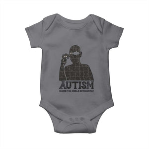 Autism Awareness Baby Onesie Autistic Seeing The World From A Different Angle Aesthetic TS09 Charcoal Print Your Wear