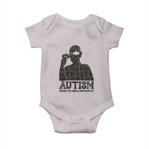 Autism Awareness Baby Onesie Autistic Seeing The World From A Different Angle Aesthetic TS09 Ice Gray Print Your Wear