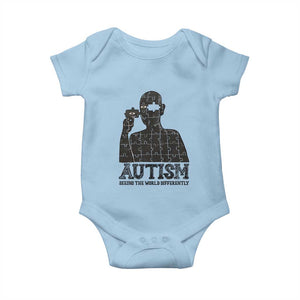 Autism Awareness Baby Onesie Autistic Seeing The World From A Different Angle Aesthetic TS09 Light Blue Print Your Wear