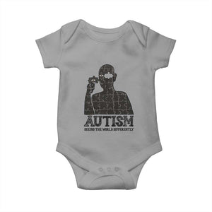 Autism Awareness Baby Onesie Autistic Seeing The World From A Different Angle Aesthetic TS09 Sport Gray Print Your Wear