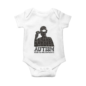 Autism Awareness Baby Onesie Autistic Seeing The World From A Different Angle Aesthetic TS09 White Print Your Wear