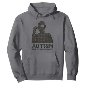 Autism Awareness Hoodie Autistic Seeing The World From A Different Angle Aesthetic TS09 Charcoal Print Your Wear