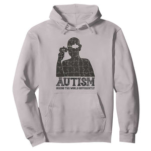 Autism Awareness Hoodie Autistic Seeing The World From A Different Angle Aesthetic TS09 Ice Gray Print Your Wear