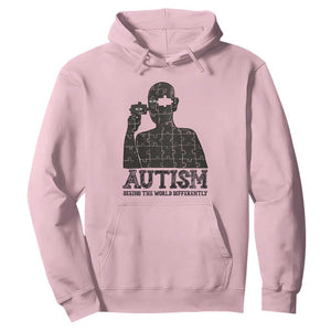 Autism Awareness Hoodie Autistic Seeing The World From A Different Angle Aesthetic TS09 Light Pink Print Your Wear