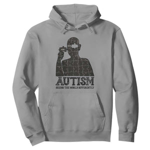 Autism Awareness Hoodie Autistic Seeing The World From A Different Angle Aesthetic TS09 Sport Gray Print Your Wear