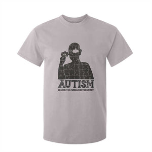 Autism Awareness T Shirt For Kid Autistic Seeing The World From A Different Angle Aesthetic TS09 Ice Gray Print Your Wear