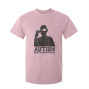Autism Awareness T Shirt For Kid Autistic Seeing The World From A Different Angle Aesthetic TS09 Light Pink Print Your Wear