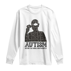 Autism Awareness Long Sleeve Shirt Autistic Seeing The World From A Different Angle Aesthetic TS09 White Print Your Wear