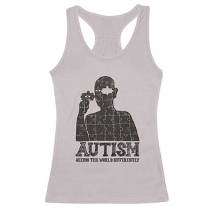 Autism Awareness Racerback Tank Top Autistic Seeing The World From A Different Angle Aesthetic TS09 Ice Gray Print Your Wear