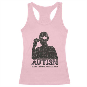 Autism Awareness Racerback Tank Top Autistic Seeing The World From A Different Angle Aesthetic TS09 Light Pink Print Your Wear