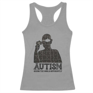 Autism Awareness Racerback Tank Top Autistic Seeing The World From A Different Angle Aesthetic TS09 Sport Gray Print Your Wear