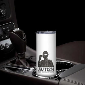 Autism Awareness Skinny Tumbler Autistic Seeing The World From A Different Angle Aesthetic TS09 Print Your Wear
