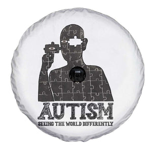 Autism Awareness Spare Tire Cover Autistic Seeing The World From A Different Angle Aesthetic TS09 Print Your Wear