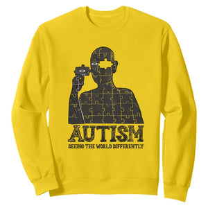 Autism Awareness Sweatshirt Autistic Seeing The World From A Different Angle Aesthetic TS09 Daisy Print Your Wear