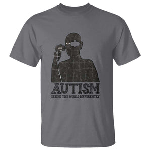 Autism Awareness T Shirt Autistic Seeing The World From A Different Angle Aesthetic TS09 Charcoal Print Your Wear