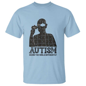 Autism Awareness T Shirt Autistic Seeing The World From A Different Angle Aesthetic TS09 Light Blue Print Your Wear