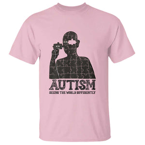 Autism Awareness T Shirt Autistic Seeing The World From A Different Angle Aesthetic TS09 Light Pink Print Your Wear