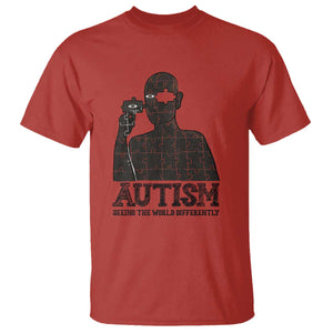 Autism Awareness T Shirt Autistic Seeing The World From A Different Angle Aesthetic TS09 Red Print Your Wear