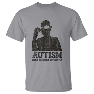 Autism Awareness T Shirt Autistic Seeing The World From A Different Angle Aesthetic TS09 Sport Gray Print Your Wear