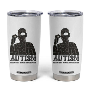 Autism Awareness Tumbler Cup Autistic Seeing The World From A Different Angle Aesthetic TS09 White Print Your Wear