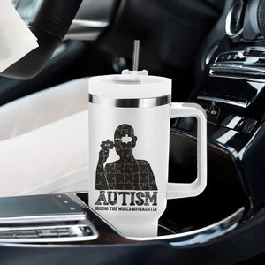 Autism Awareness Tumbler With Handle Autistic Seeing The World From A Different Angle Aesthetic TS09 Print Your Wear