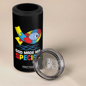 Autism Awareness 4 in 1 Can Cooler Tumbler God Made Me Special Cute Fish Puzzle Ribbon TS09 Print Your Wear