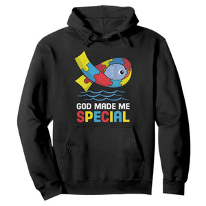 Autism Awareness Hoodie God Made Me Special Cute Fish Puzzle Ribbon TS09 Black Printyourwear