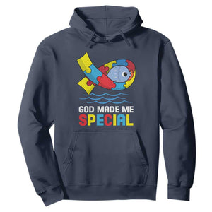 Autism Awareness Hoodie God Made Me Special Cute Fish Puzzle Ribbon TS09 Navy Printyourwear