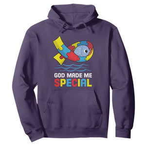 Autism Awareness Hoodie God Made Me Special Cute Fish Puzzle Ribbon TS09 Purple Printyourwear