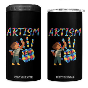 Autism Awareness 4 in 1 Can Cooler Tumbler Artism Puzzle Boys Men Artist Autistic TS09 One Size: 16 oz Black Print Your Wear