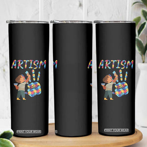Autism Awareness Skinny Tumbler Artism Puzzle Boys Men Artist Autistic TS09 Print Your Wear