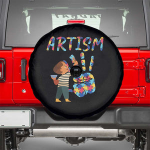 Autism Awareness Spare Tire Cover Artism Puzzle Boys Men Artist Autistic TS09 Black Print Your Wear