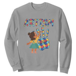 Autism Awareness Sweatshirt Artism Puzzle Girls Women Artist Autistic TS09 Sport Gray Printyourwear