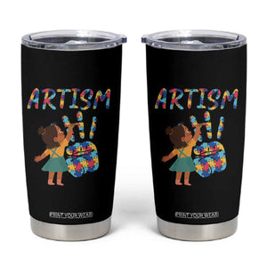 Autism Awareness Tumbler Cup Artism Puzzle Girls Women Artist Autistic TS09 Black Print Your Wear