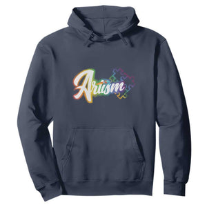 Autism Awareness Hoodie Artism Artist Autistic Rainbow Puzzle Aesthetic TS09 Navy Printyourwear