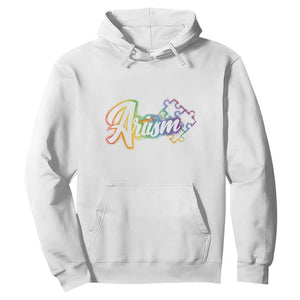 Autism Awareness Hoodie Artism Artist Autistic Rainbow Puzzle Aesthetic TS09 White Printyourwear