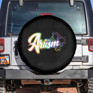 Autism Awareness Spare Tire Cover Artism Artist Autistic Rainbow Puzzle Aesthetic TS09 No hole Black Print Your Wear