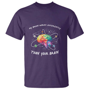 Autism Awareness T Shirt My Brain Works Differently Than Your Brain TS09 Purple Printyourwear