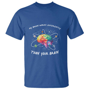 Autism Awareness T Shirt My Brain Works Differently Than Your Brain TS09 Royal Blue Printyourwear