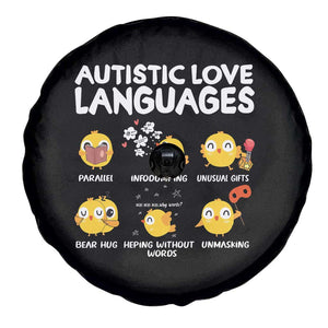 Autism Awareness Spare Tire Cover Autistic Love Languages Cute Chick TS09 Print Your Wear
