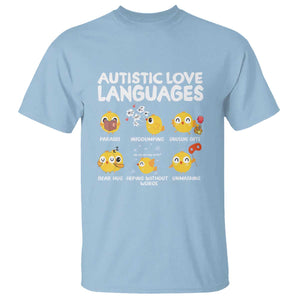 Autism Awareness T Shirt Autistic Love Languages Cute Chick TS09 Light Blue Printyourwear
