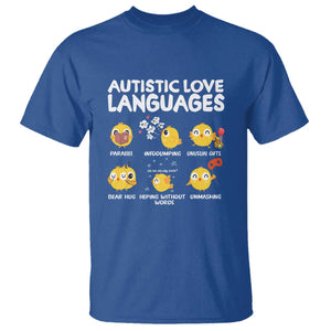 Autism Awareness T Shirt Autistic Love Languages Cute Chick TS09 Royal Blue Printyourwear