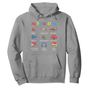Autism Awareness Hoodie Autistic Style Routines Song On Repeat Stim Toys Sensory Differences TS09 Sport Gray Printyourwear
