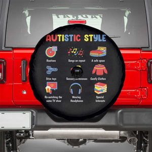 Autism Awareness Spare Tire Cover Autistic Style Routines Song On Repeat Stim Toys Sensory Differences TS09 Black Print Your Wear