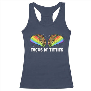 Tacos Lover LGBT Pride Racerback Tank Top Tacos N' Titties Gay Rainbow Proud TS09 Navy Print Your Wear