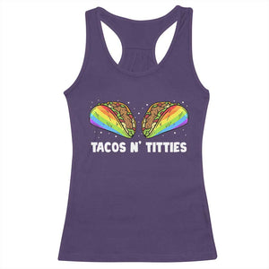 Tacos Lover LGBT Pride Racerback Tank Top Tacos N' Titties Gay Rainbow Proud TS09 Purple Print Your Wear