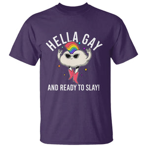 Funny LGBT Pride T Shirt Hella Gay And Ready To Slay Rainbow TS09 Purple Print Your Wear